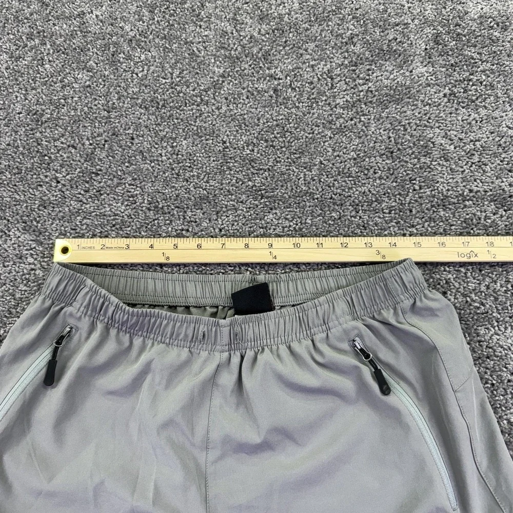 Santiny Shorts Mens Large Gray Athletic Elastic Waist Zip Pockets Hiking Running
